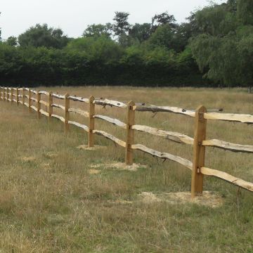 Cleft Chestnut rail/Sawn UC4 Morticed Posts